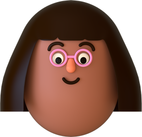 Vertical Oval 3D Head - Black American Mom