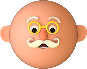 Circular 3D Head - Old Indian Guy